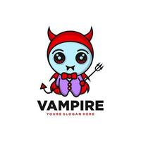 Vampire character logo design template vector