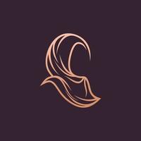 Beauty hijab logo designs vector muslimah fashion logo template