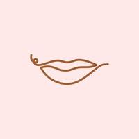Lips line art logo beauty , sexy lips vector illustration