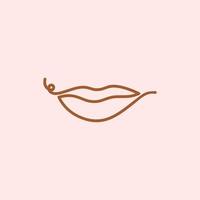 labios línea arte logo belleza, labios sexy vector ilustración