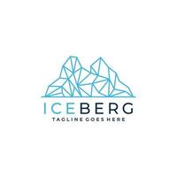 iceberg líneas simples diseño de logotipo vector icono símbolo ilustración gráfica