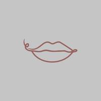 Lips line art logo beauty , sexy lips vector illustration