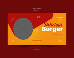 Modern food banner template for restaurant vector