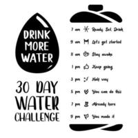 Drink more Water Motivation Bottle for Challenge vector