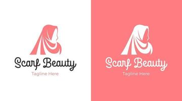 belleza hijab bufanda logo silueta vector