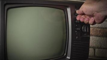 retro televisie hand- afstemmen lawaai signaal video