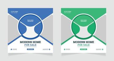 Real estate agency social media post and instagram post template vector