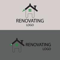 renovando el diseño del vector del logotipo de la casa diferente