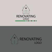 simple home renovating logo design vector