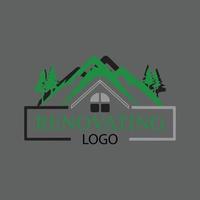 home and nature combination logo vector design