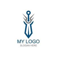 logo design of a company in the shape of a sword founded in 2022 vector
