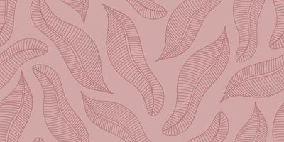 VECTOR SEAMLESS PINK BANNER WITH BANANA LEAVES