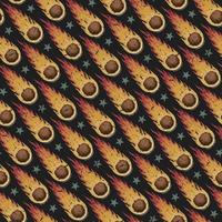 patrón retro negro sin costura vectorial con cometas brillantes vector