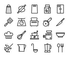 conjunto de iconos de cocina, conjunto de colección de cocina en color negro para el diseño, elementos de diseño para sus proyectos. ilustración vectorial, vector de icono de cocina, conjunto de colección de iconos de cocina, vector de cocina