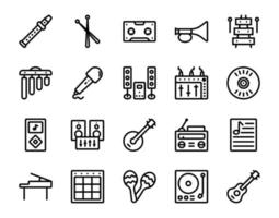 Set of music icons, Set of music collection in black color for website design, Design elements for your projects. Vector illustration, music icon, music vector, music icon vector