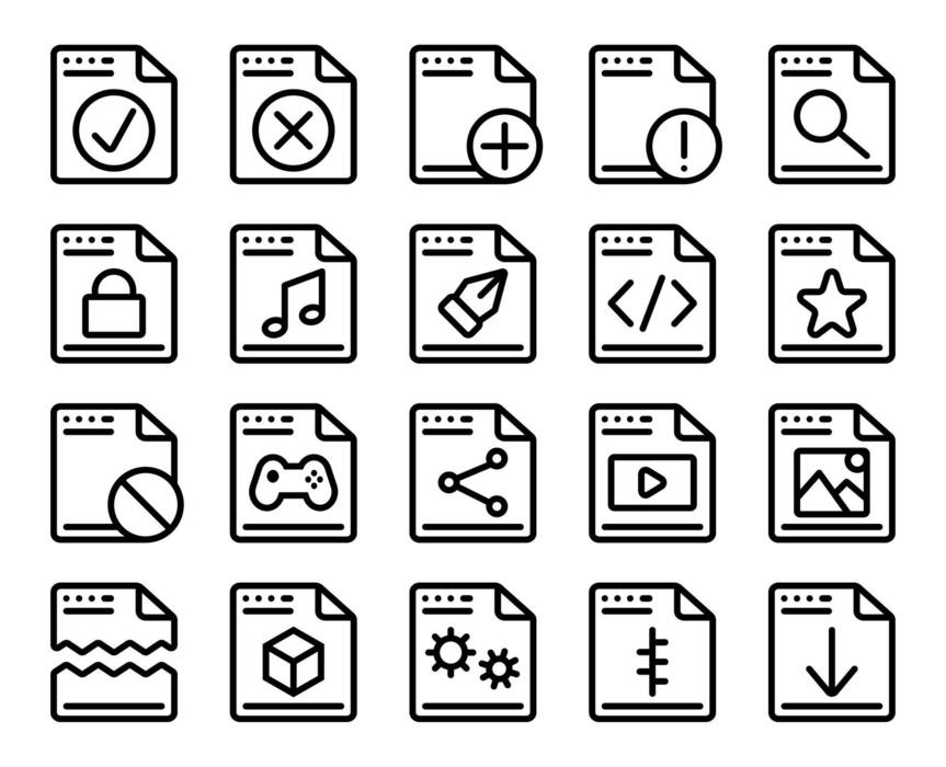 File Icon Set Vector Art, Icons, and Graphics for Free Download