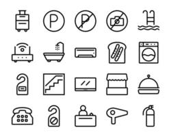 Set of hotel icons, Set of hotel collection in black color for project design, Design elements for projects. Vector hotel illustration, hotel icon, hotel icon vector, Set of hotel icon collection