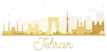 Tehran City skyline golden silhouette. vector