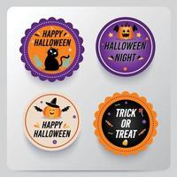 Happy halloween badge and label. Flat design. vector