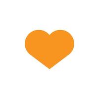 eps10 orange vector heart filled icon isolated on white background. love solid symbol in a simple flat trendy modern style for your website design, logo, pictogram, and mobile application