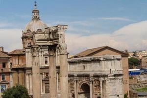 Building ruins and ancient columns  in Rome, Italy photo