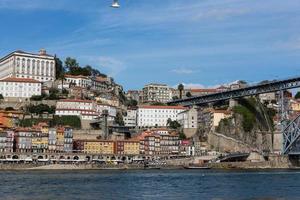 View of Porto city at the riverbank photo