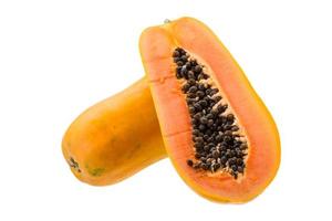 Papaya fruit isolated on white background photo