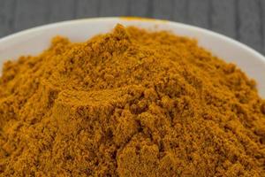 Curry powder close up view photo