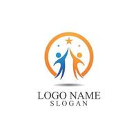 human people success people care logo and symbol template vector