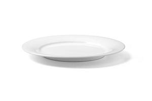 Empty plate isolated on white photo