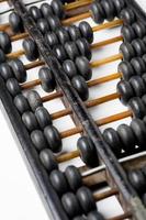 Vintage wooden abacus isolated on white photo