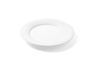 Empty plate isolated on white photo