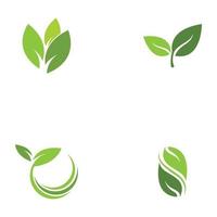icono de vector de plantilla de logotipo de hoja verde