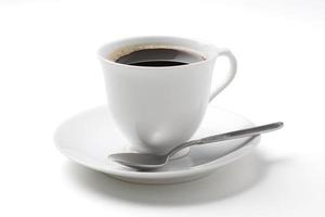 black coffee in the white coffee cup photo