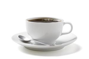 black coffee in the white coffee cup photo