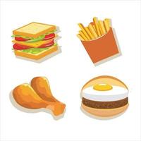 sabroso paquete de ilustración de comida rápida