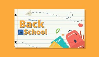 Back to School vector banner design. Background and poster for back to school.