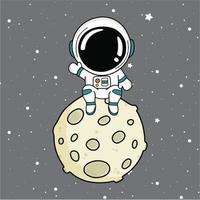 astronauta sentado en la luna vector