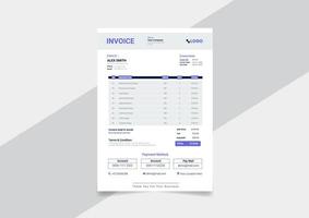 Professional business invoice template. Invoice for your company, business. Print ready invoice template Pro Vector