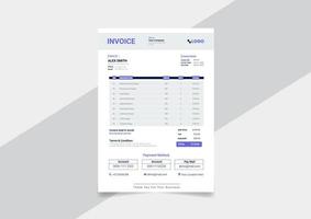 Professional business invoice template. Invoice for your company, business. Print ready invoice template Pro Vector