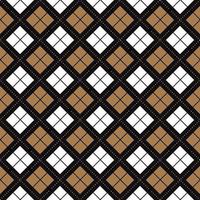 Black White Brown Diamond Square Argyle Diagonal Dash Line Abstract Shape Element Gingham Checkered Pattern Illustration Wrapping Paper, Picnic Mat, Tablecloth, Fabric Background vector