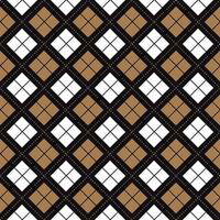 Black White Brown Diamond Square Argyle Diagonal Dash Line Abstract Shape Element Gingham Checkered Pattern Illustration Wrapping Paper, Picnic Mat, Tablecloth, Fabric Background vector