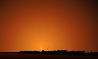hermosa puesta de sol en un pueblo - ilustración vectorial - fondo de puesta de sol vector