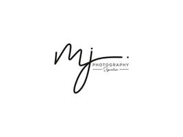 Letter MJ Signature Logo Template Vector