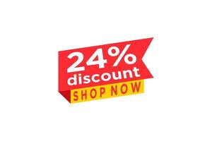24 discount, Sales Vector badges for Labels, , Stickers, Banners, Tags, Web Stickers, New offer. Discount origami sign banner.