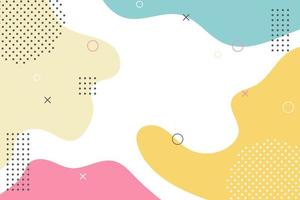 Modern colorful pastel gradient abstract shapes on memphis style background vector