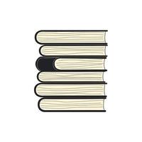 Vector stack of books isolated on white background. Modern flat cartoon style.