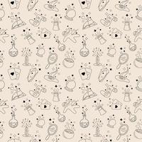 Seamless pattern with magic icons. Vector