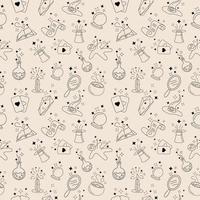 Seamless pattern with magic icons. Vector