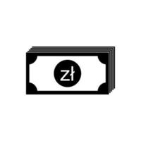 Poland Currency, PLN, Polish Zloty Icon Symbol. Vector Illustration